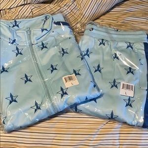 Jeffree Star light blue track suit top and bottoms